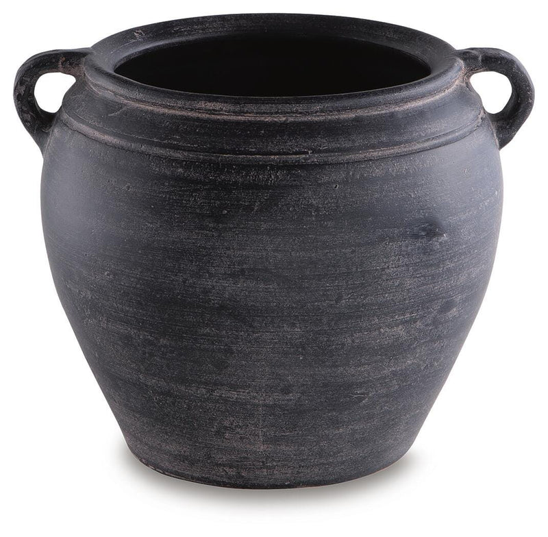 Meadie Distressed Black Vase - A2000790