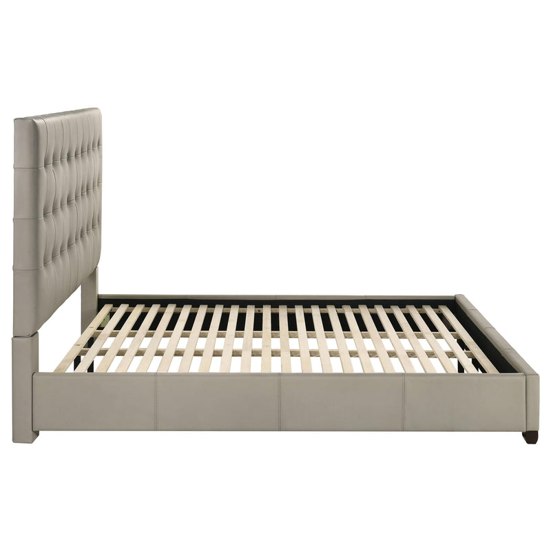 Medley Genuine Leather Eastern King Platform Bed Tan - 315911TANKE