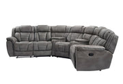 Megan – Manual reclining sectional with reclining wedge seat. Includes a wedge featuring a storage console and stainless steel cupholders. - S434-Sectional