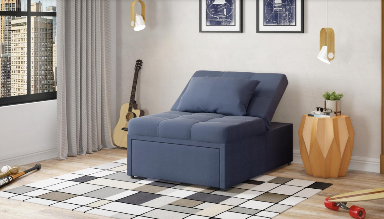 Mello Pull Out Chair In A Box (Corvet Navy) - Gate FurnitureLiving Room Chair
