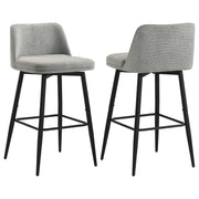 Mellor Fabric Upholstered Swivel Bar Chair Grey (Set of 2) - 182635LGR