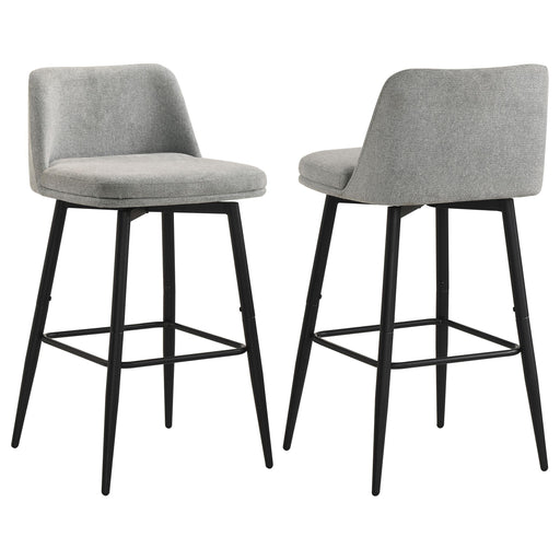 Mellor Fabric Upholstered Swivel Bar Chair Grey (Set of 2) - 182635LGR