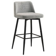 Mellor Fabric Upholstered Swivel Bar Chair Grey (Set of 2) - 182635LGR