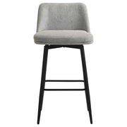 Mellor Fabric Upholstered Swivel Bar Chair Grey (Set of 2) - 182635LGR