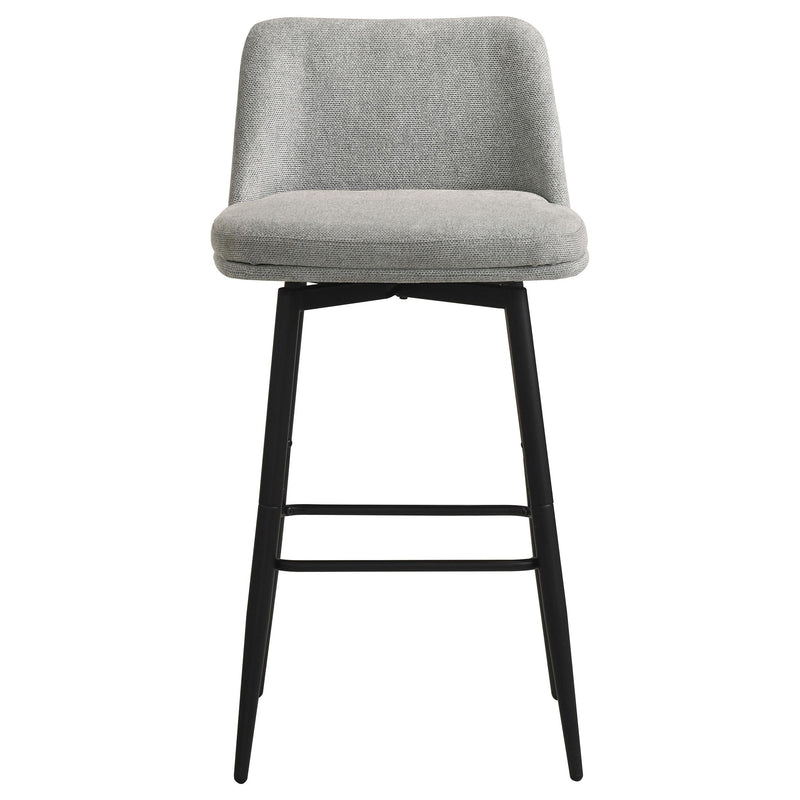 Mellor Fabric Upholstered Swivel Bar Chair Grey (Set of 2) - 182635LGR