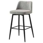 Mellor Fabric Upholstered Swivel Bar Chair Grey (Set of 2) - 182635LGR