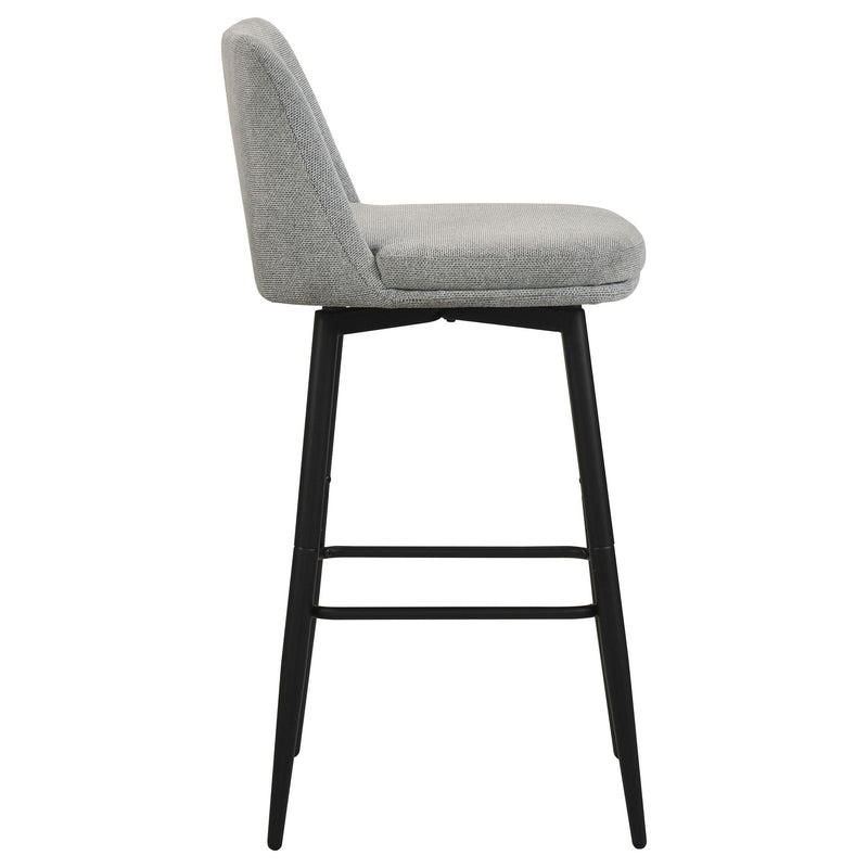 Mellor Fabric Upholstered Swivel Bar Chair Grey (Set of 2) - 182635LGR