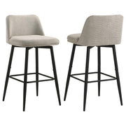 Mellor Fabric Upholstered Swivel Bar Chair Slate Brown (Set of 2) - 182635STN