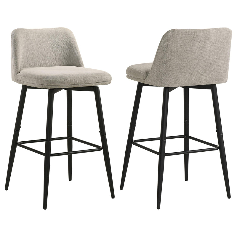 Mellor Fabric Upholstered Swivel Bar Chair Slate Brown (Set of 2) - 182635STN
