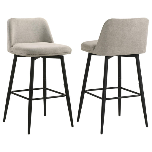 Mellor Fabric Upholstered Swivel Bar Chair Slate Brown (Set of 2) - 182635STN