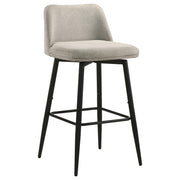 Mellor Fabric Upholstered Swivel Bar Chair Slate Brown (Set of 2) - 182635STN