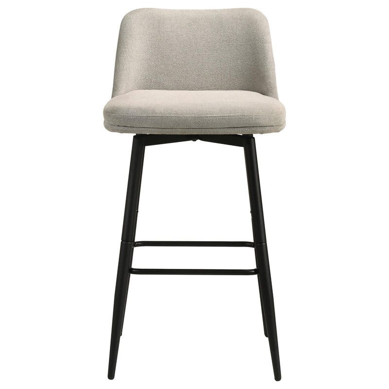 Mellor Fabric Upholstered Swivel Bar Chair Slate Brown (Set of 2) - 182635STN