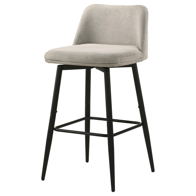 Mellor Fabric Upholstered Swivel Bar Chair Slate Brown (Set of 2) - 182635STN