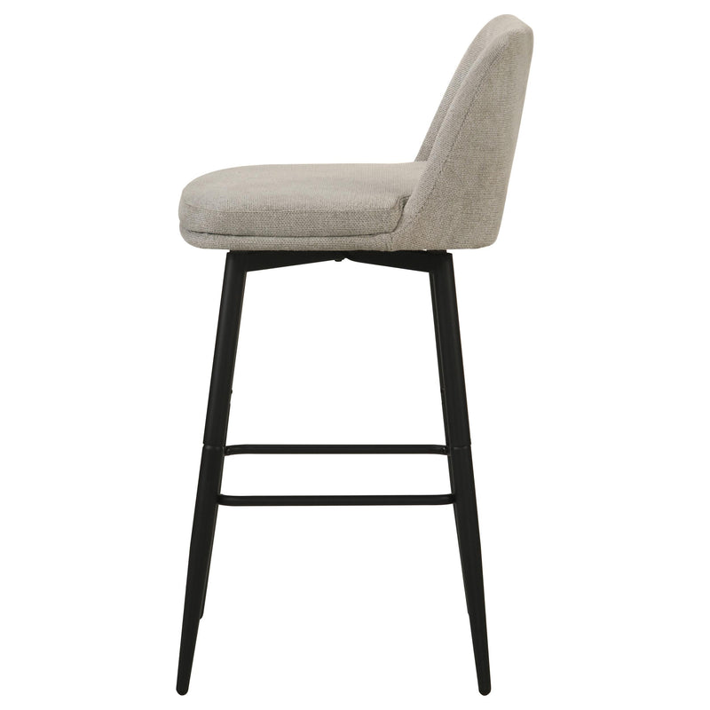 Mellor Fabric Upholstered Swivel Bar Chair Slate Brown (Set of 2) - 182635STN