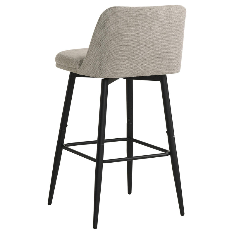 Mellor Fabric Upholstered Swivel Bar Chair Slate Brown (Set of 2) - 182635STN