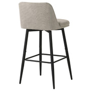 Mellor Fabric Upholstered Swivel Bar Chair Slate Brown (Set of 2) - 182635STN