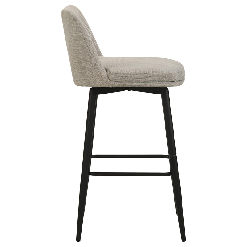 Mellor Fabric Upholstered Swivel Bar Chair Slate Brown (Set of 2) - 182635STN