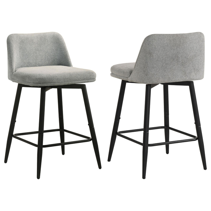 Mellor Fabric Upholstered Swivel Counter Chair Grey (Set of 2) - 193999LGR