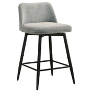 Mellor Fabric Upholstered Swivel Counter Chair Grey (Set of 2) - 193999LGR