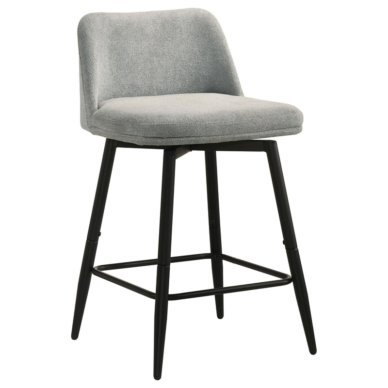 Mellor Fabric Upholstered Swivel Counter Chair Grey (Set of 2) - 193999LGR