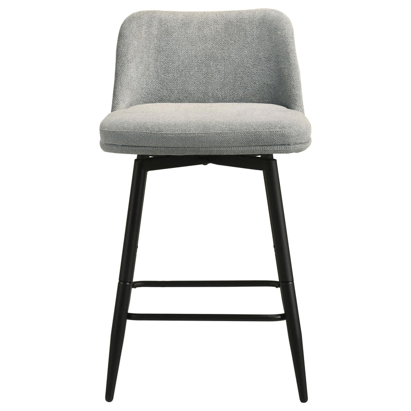 Mellor Fabric Upholstered Swivel Counter Chair Grey (Set of 2) - 193999LGR