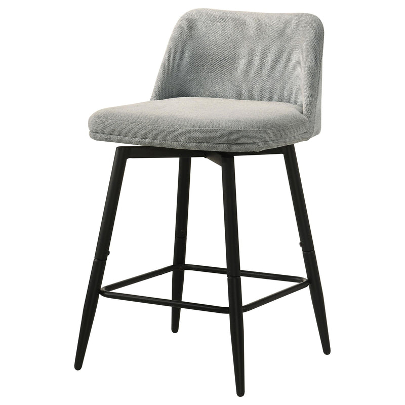 Mellor Fabric Upholstered Swivel Counter Chair Grey (Set of 2) - 193999LGR