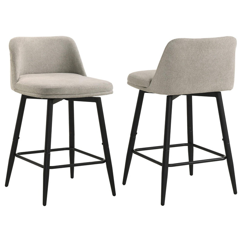 Mellor Fabric Upholstered Swivel Counter Chair Slate Brown (Set of 2) - 193999STN