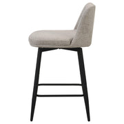 Mellor Fabric Upholstered Swivel Counter Chair Slate Brown (Set of 2) - 193999STN