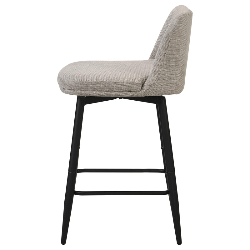 Mellor Fabric Upholstered Swivel Counter Chair Slate Brown (Set of 2) - 193999STN