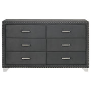 Melody 6-drawer Upholstered Dresser Grey - 223383