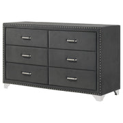 Melody 6-drawer Upholstered Dresser Grey - 223383