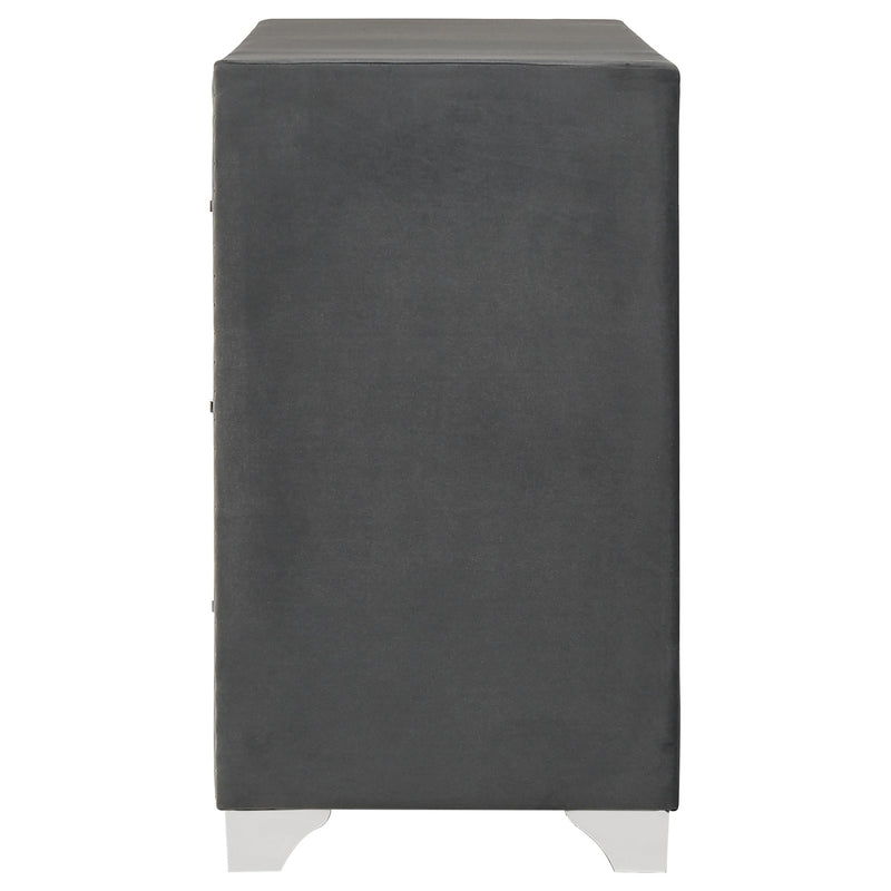 Melody 6-drawer Upholstered Dresser Grey - 223383