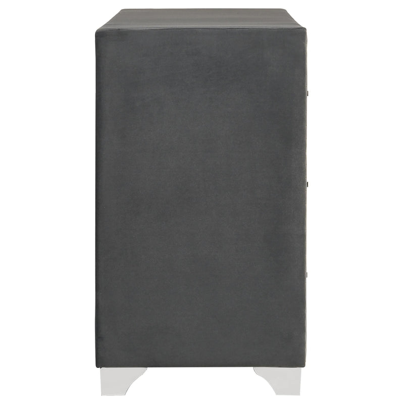 Melody 6-drawer Upholstered Dresser Grey - 223383
