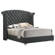 Melody Upholstered Queen Wingback Bed Grey - 223381Q