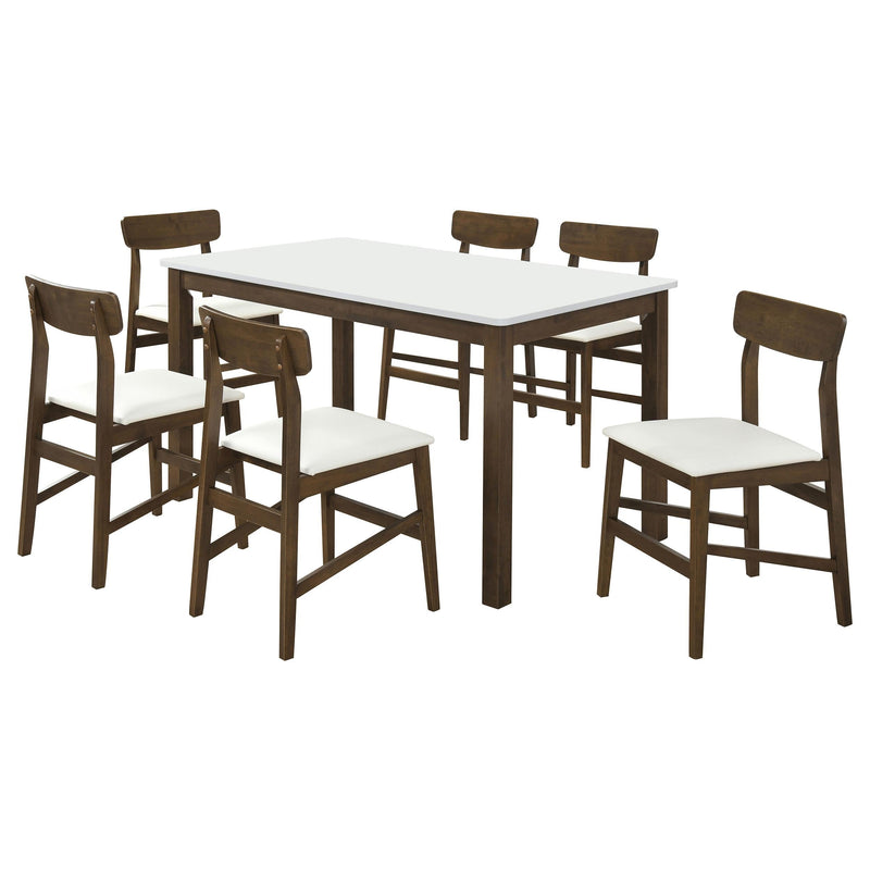 Merrin 7-piece 55-inch Rectangular Dining Set Off White and Walnut - 192721-S7