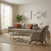 Mia 4-pieces (2 Sofa & 2 Chair) Livingroom Set Beige in Beige - 101-MIA-ALA03-3311