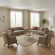 Mia 4-pieces (2 Sofa & 2 Chair) Livingroom Set Beige in Beige - 101-MIA-ALA03-3311