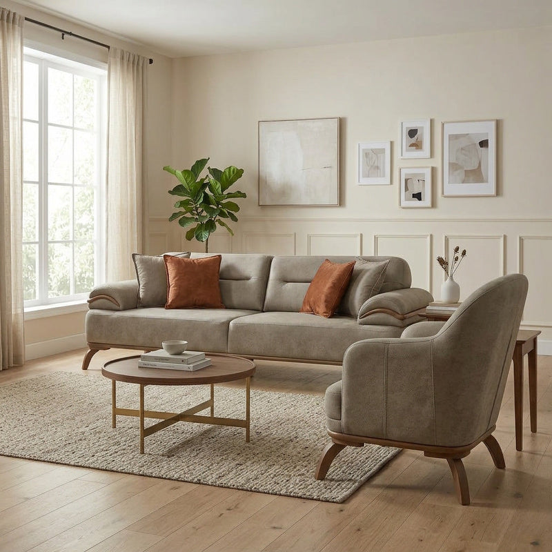 Mia Convertible Sofa Beige in Beige - 101-MIA-ALA03-3