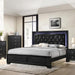 Micah Black LED King Panel Bed - Lara Furniture
