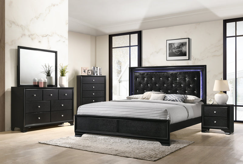 Micah Black LED Panel Bedroom Set - Lara FurnitureBedroom Set