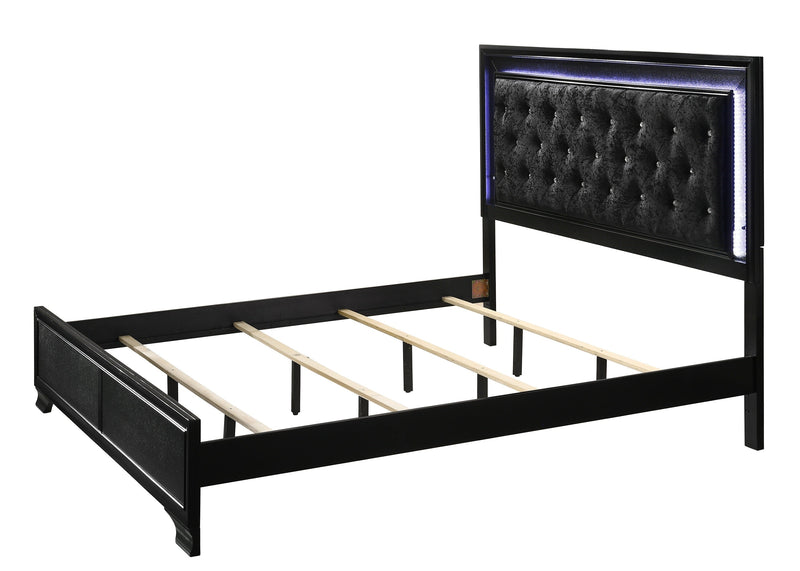 Micah Black LED Upholstered Panel Bedroom Set - Lara FurnitureBedroom Set