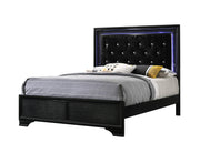 Micah Black LED Upholstered Panel Youth Bedroom Set - Lara FurnitureYouth Bedroom Set