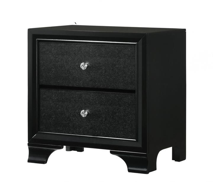 Micah Black Nightstand - Lara FurnitureNightstand