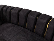 Michelle Black Velvet 3 - Piece Curved 165" Sectional [ETA: 3/15] - Lara FurnitureSectional