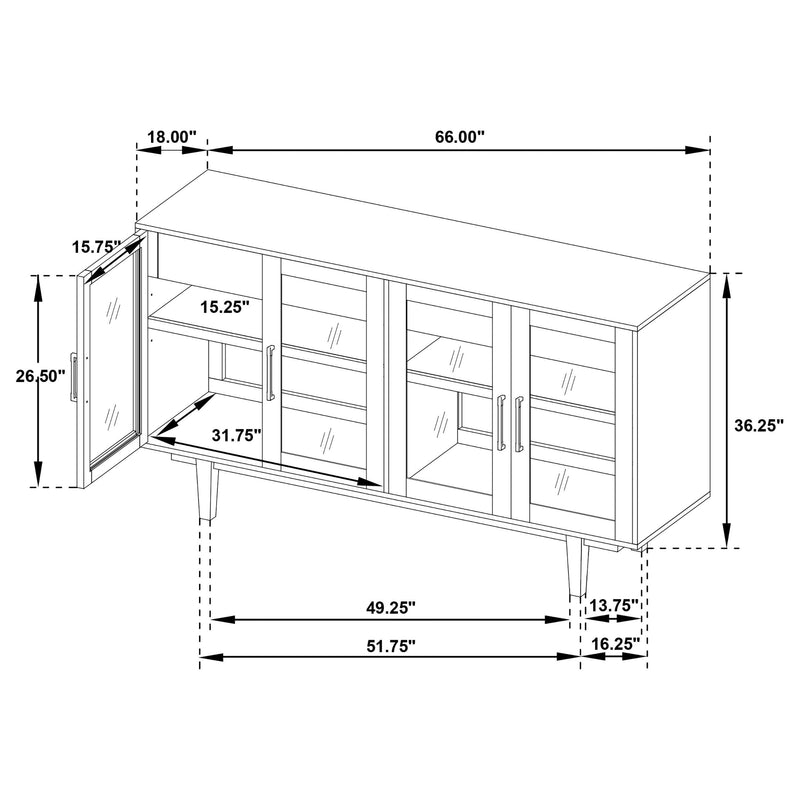 Middleton 4-door Sideboard Server with Dual Drawers Natural - 108545NAT