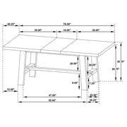 Middleton 76-inch Extension Leaf Dining Table Natural Brown - 108540