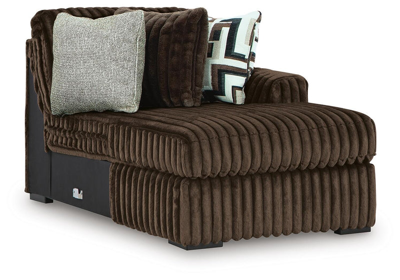 Midnight-Madness 3-Piece Double Chaise Sectional and Ottoman - 98104U8