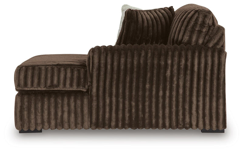 Midnight-Madness 3-Piece Double Chaise Sectional and Ottoman - 98104U8
