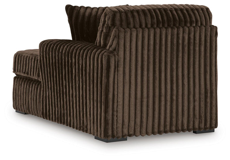 Midnight-Madness 3-Piece Double Chaise Sectional and Ottoman - 98104U8