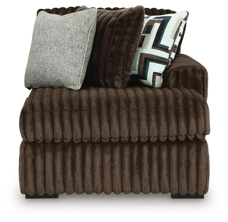 Midnight-Madness 3-Piece Double Chaise Sectional and Ottoman - 98104U8